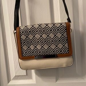 Black and Cream Apt. 9 Crossbody with Gold Accents